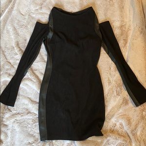 Dress cut out shoulders little bit of pleather